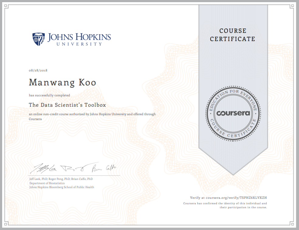 Johns Hopkins University Certification